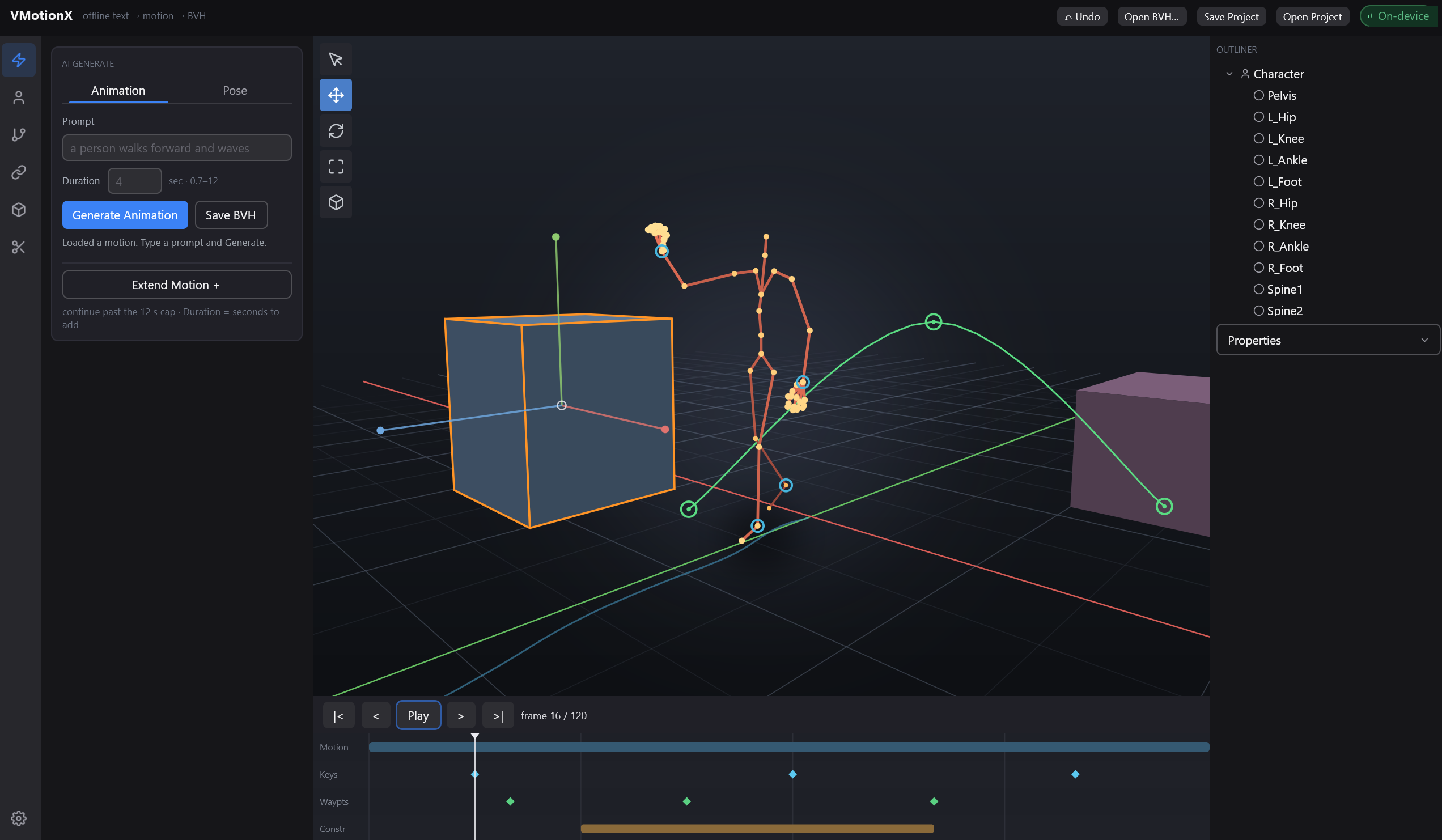 VMotionX authoring window